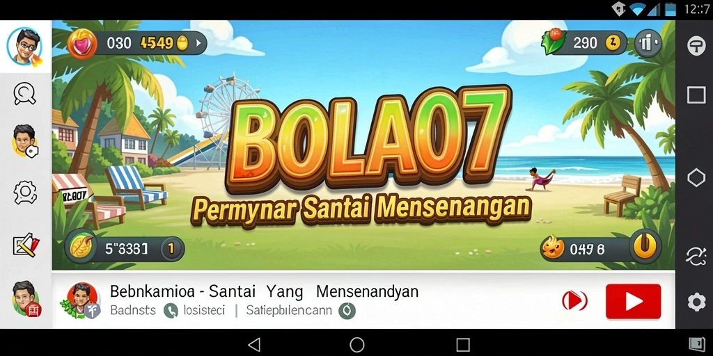 Tampilan gameplay <strong>BOLA07</strong> yang sederhana dan menarik.