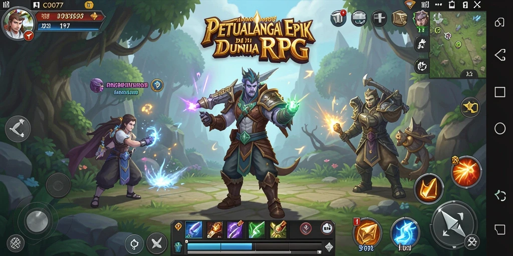 Screenshot C0077 menampilkan aksi seru dalam petualangan RPG.