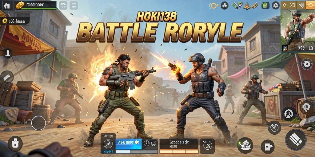 Screenshot HOKI138 menampilkan aksi mendebarkan dalam pertempuran Battle Royale.