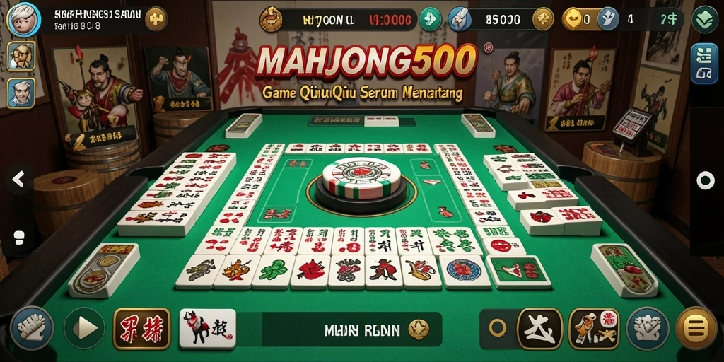 Tampilan gameplay seru di MAHJONG500 dengan pemain aktif.