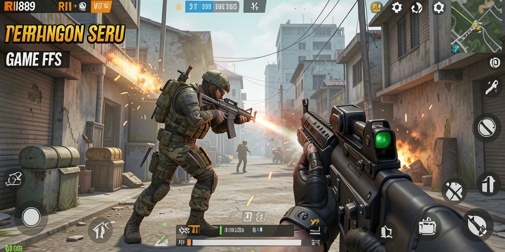 Tampilan menegangkan gameplay RI889 saat bertempur di arena.