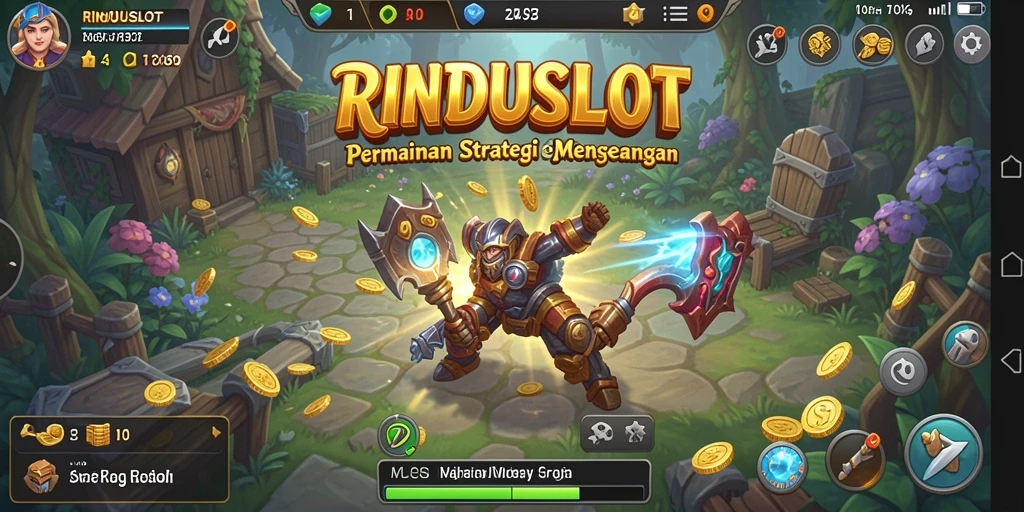 Tampilan gameplay RINDUSLOT dengan pertempuran yang menarik.