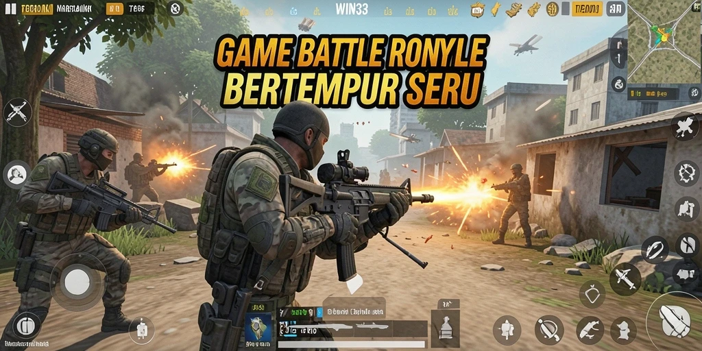 Gameplay seru dari WIN33 dalam pertarungan Battle Royale.